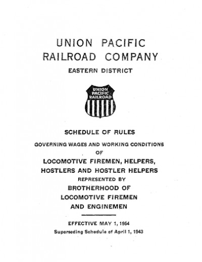 1954 FIREMAN/HOSTLER SCHEDULE