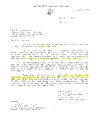 APPLICATIONS/BIDS: HANDLING OF