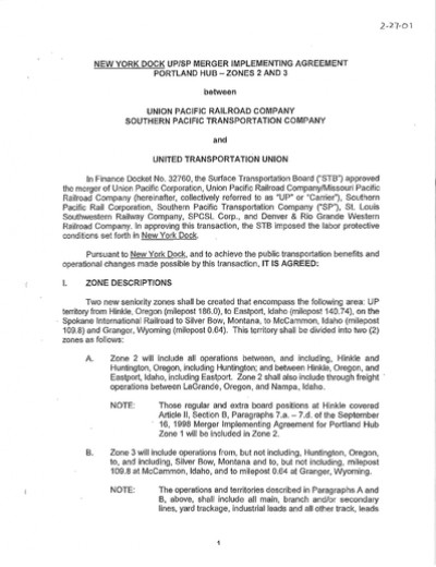 PORTLAND HUB AGREEMENT: ZONE 2