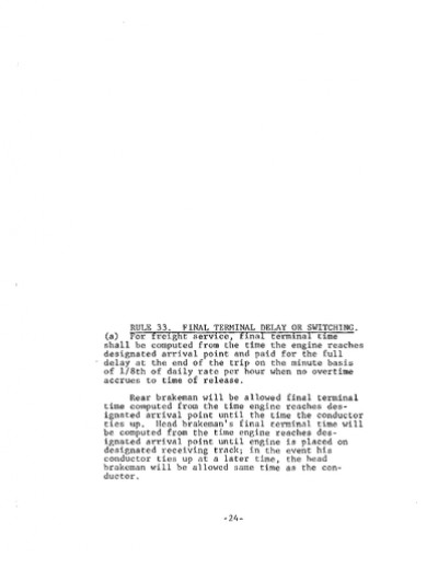 Rule 33: Final Terminal Delay or Switching