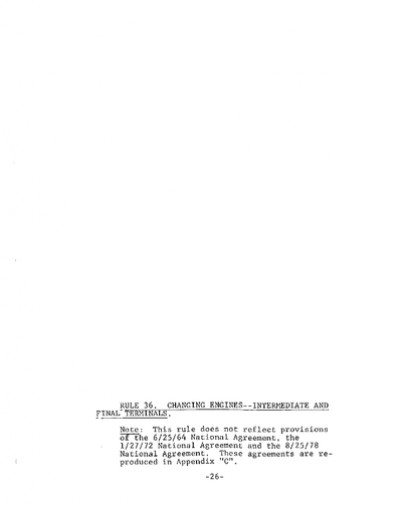 Rule 36: Changing Engines- Intermediate and Final Terminals