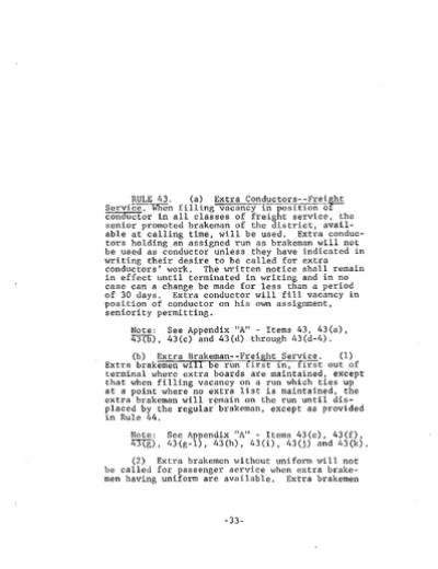 Rule 43: Calling Crews