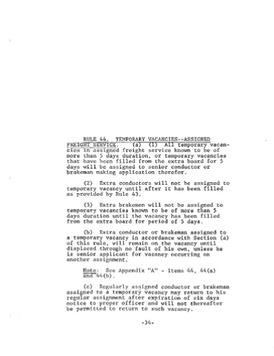Rule 44: Temp Vacancies- Assigned Freight Service