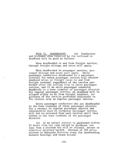 Rule 72: Deadheading- Freight Service