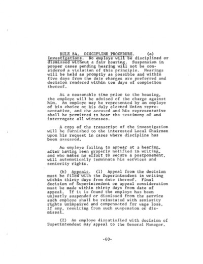 Road Rule 84: Discipline Proceedure