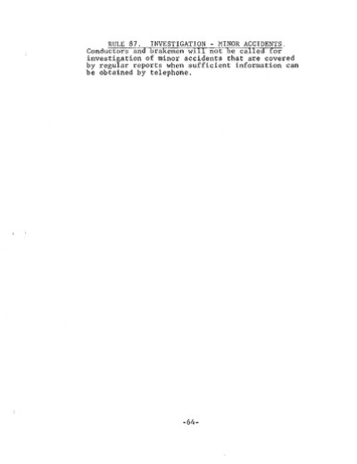 Rule 87: Investigations- Minor Accidents