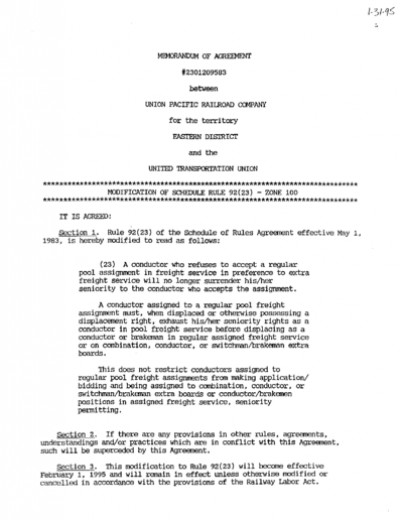 DISPLACEMENT RIGHTS (STRICT SENIORITY)