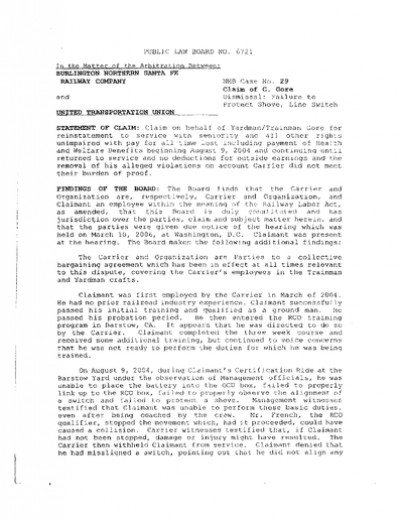 REMOTE CONTROL:  FAILURE TO QUALIFY