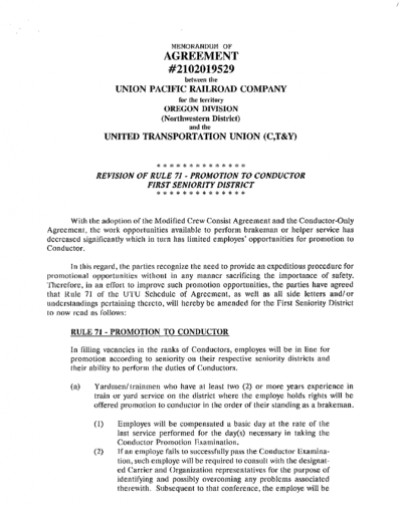 PROMOTION TO CONDUCTOR