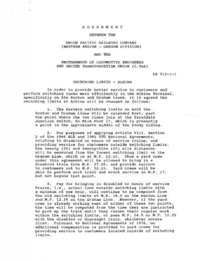 SWITCHING LIMITS- ALBINA