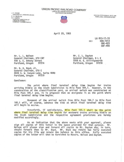 ARRIVAL POINT-HINKLE