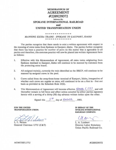 EXTRA TRAINS: SPOKANE TO EASTPORT