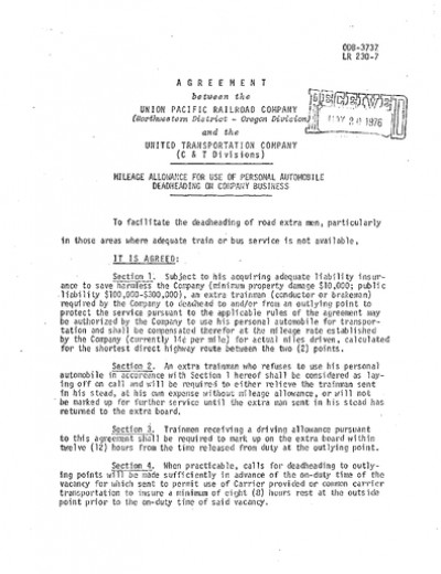 DEADHEAD BY PERSONAL AUTO