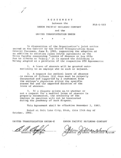 LEAVE OF ABSENCE: ILLNESS/INJURY